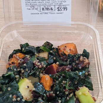 Erewhon - Kale and yam salad - not my fave. A little too vinegary and wasn't really a fan of what tasted like raw or barely cooked sweet potatoes - Grocery Near Me - Santa Monica, California