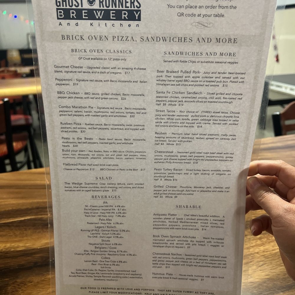 Ghost Runners Brewery and Kitchen - Menu - Beer Bar Near Me - Vancouver, Washington Ghost Runners Brewery and Kitchen - Menu - Beer Bar Near Me - Vancouver, Washington