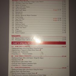 Dragon House - Menu as of 21/02/2018