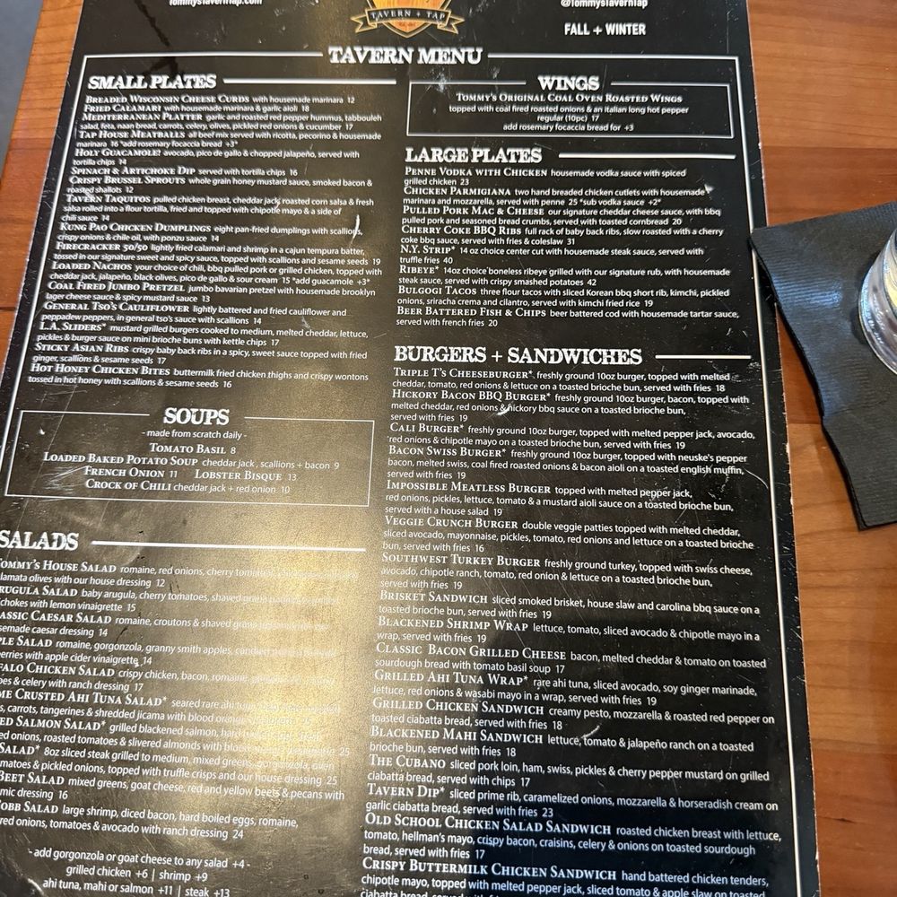 Tommy's Tavern + Tap - Tavern menu - American Near Me - Edison, New Jersey
