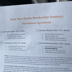 Body Wax Studio - Atlanta - Membership options