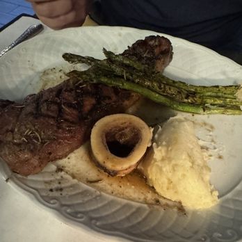 Prime Steakhouse - New York strip, mash, asparagus - Seafood Near Me - Crown Point, Indiana