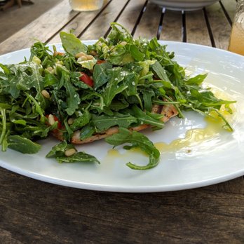 Vinaigrette - Seasonal salad: chicken paillard (tons of chicken) delicious, but very spicy with lots of tiny diced jalapeños. - Salad Near Me - Austin, Texas Vinaigrette - Seasonal salad: chicken paillard (tons of chicken) delicious, but very spicy with lots of tiny diced jalapeños. - Salad Near Me - Austin, Texas