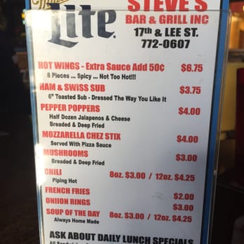 Steve's Bar & Grill - Table top menu - Bars Near Me - Louisville, Kentucky Steve's Bar & Grill - Table top menu - Bars Near Me - Louisville, Kentucky