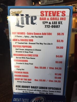 Menu photo 8 Steve's Bar & Grill Louisville, KY Menu photo 8 Steve's Bar & Grill Louisville, KY