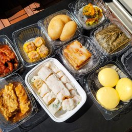 a variety of food in plastic containers