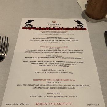 Ouisie's Table - Menu - New American Near Me - Houston, Texas