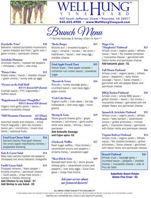 Menu photo 7 Well Hung Vineyard Roanoke, VA