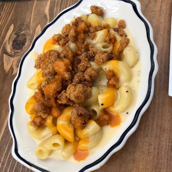 Haberdish - Mac and cheese with crispy chicken skin - Southern Near Me - Charlotte, North Carolina