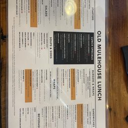 Lunch menu -- as of March 2026