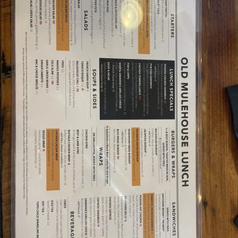 Old Mulehouse - Lunch menu -- as of March 2026 - Pubs Near Me - Jasper, Georgia
