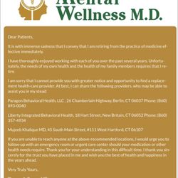 Mental Wellness MD - Left patients without any warning and without access to mental health medication