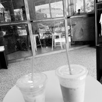 Neat Coffee - Strawberry Milk and Strawberry Matcha in black and white. - Coffee & Tea Near Me - Huntington Beach, California