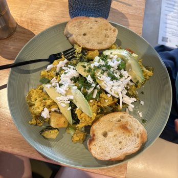 Just Falafel Vegan Cafe - Just 'Egg' Scramble - Vegan Near Me - Houston, Texas