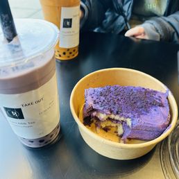 Taro milk, Thai Tea, Ube Tiramisu