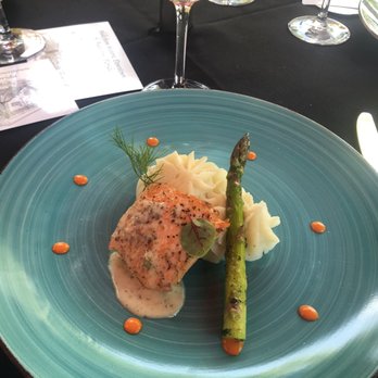The Tasting Tours - Salmon dish with mashed potato and asparagus - Food Tours Near Me - St. Augustine, Florida