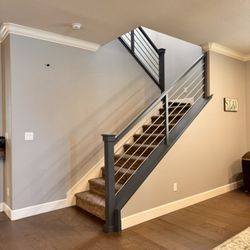 Stairville Carpentry - Paint grade railings and stainless steel tubings