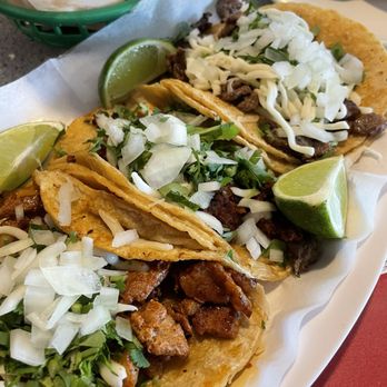 La escollera - Steak, chorizo and pastor tacos with cilantro, onions, and cheese!! - Mexican Near Me - Indianapolis, Indiana