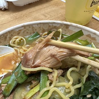 The Hugh - Delicious chicken Raman has ginger and garlic. I added soft boiled egg, and spinach. - Food Court Near Me - New York, New York The Hugh - Delicious chicken Raman has ginger and garlic. I added soft boiled egg, and spinach. - Food Court Near Me - New York, New York
