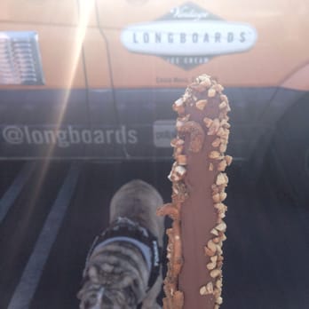 Longboards Ice Cream - Side profile of ice cream bar: coffee dipped in milk chocolate with peanuts on one side & pretzels on the other :) - Ice Cream & Frozen Yogurt Near Me Longboards Ice Cream - Side profile of ice cream bar: coffee dipped in milk chocolate with peanuts on one side & pretzels on the other :) - Ice Cream & Frozen Yogurt Near Me