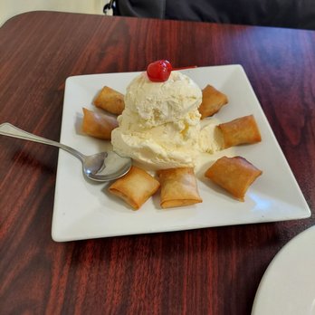 Aim Thai Restaurant - Fried Banana with Ice Cream - Thai Near Me - Houston, Texas