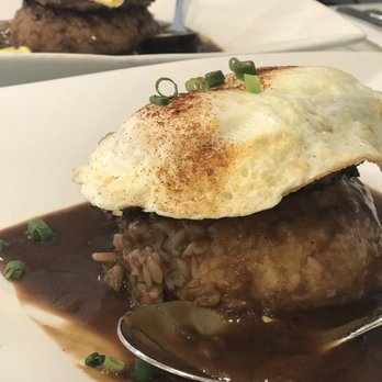 Aloha Kitchen - Loco Moco - a local favorite (Hamburger patty on rice with your choice of egg and house gravy) - Breakfast & Brunch Near Me - Honolulu, Hawaii