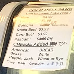 Esha's Country Store and Diner - Deli sandwiches