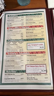 Menu photo 4 Sal's Mexican Restaurants Madera, CA