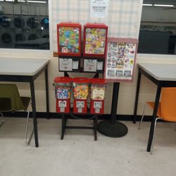 The place to be for the kids. all new candy and bubble gum machines and also on the side one with assorted tattoos.