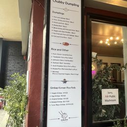 menu outside