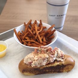 Lobster roll and Sweet potato fries Lobster roll and Sweet potato fries