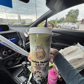 LuCha - Taro matcha latte with homemade brown sugar boba - Bubble Tea Near Me - Stow, Ohio LuCha - Taro matcha latte with homemade brown sugar boba - Bubble Tea Near Me - Stow, Ohio