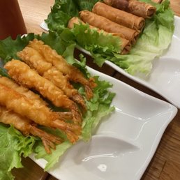011. Shrimp Tempura & 016. Vietnamese Fried Pork Egg Rolls