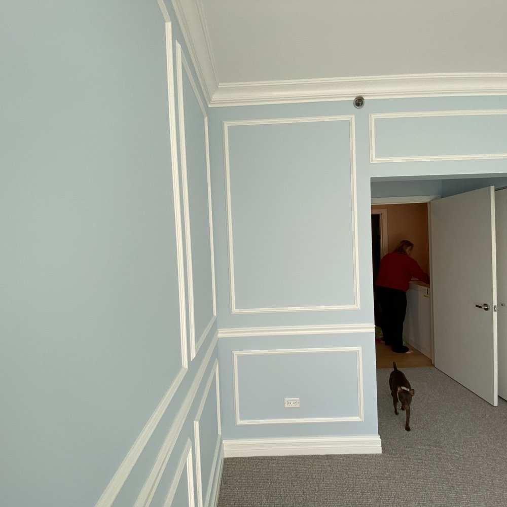 MWW Painting - Plum wall and detail of the accent moldings - Painters Near Me - Chicago, Illinois