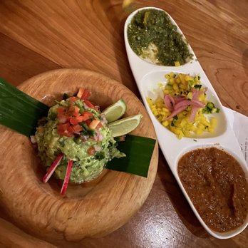 Corto Lima - Guacamole Chips (left) Salsa Trio Chips (right) - Latin American Near Me - Lexington, Kentucky