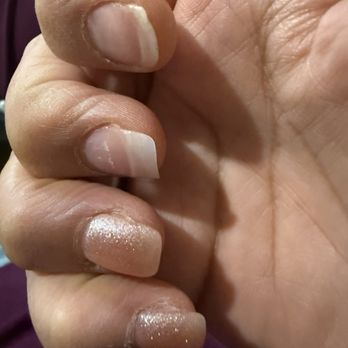 Organic Nail Lounge - What I got and 5 day old with two lifted nails. - Nail Salons Near Me - Perris, California
