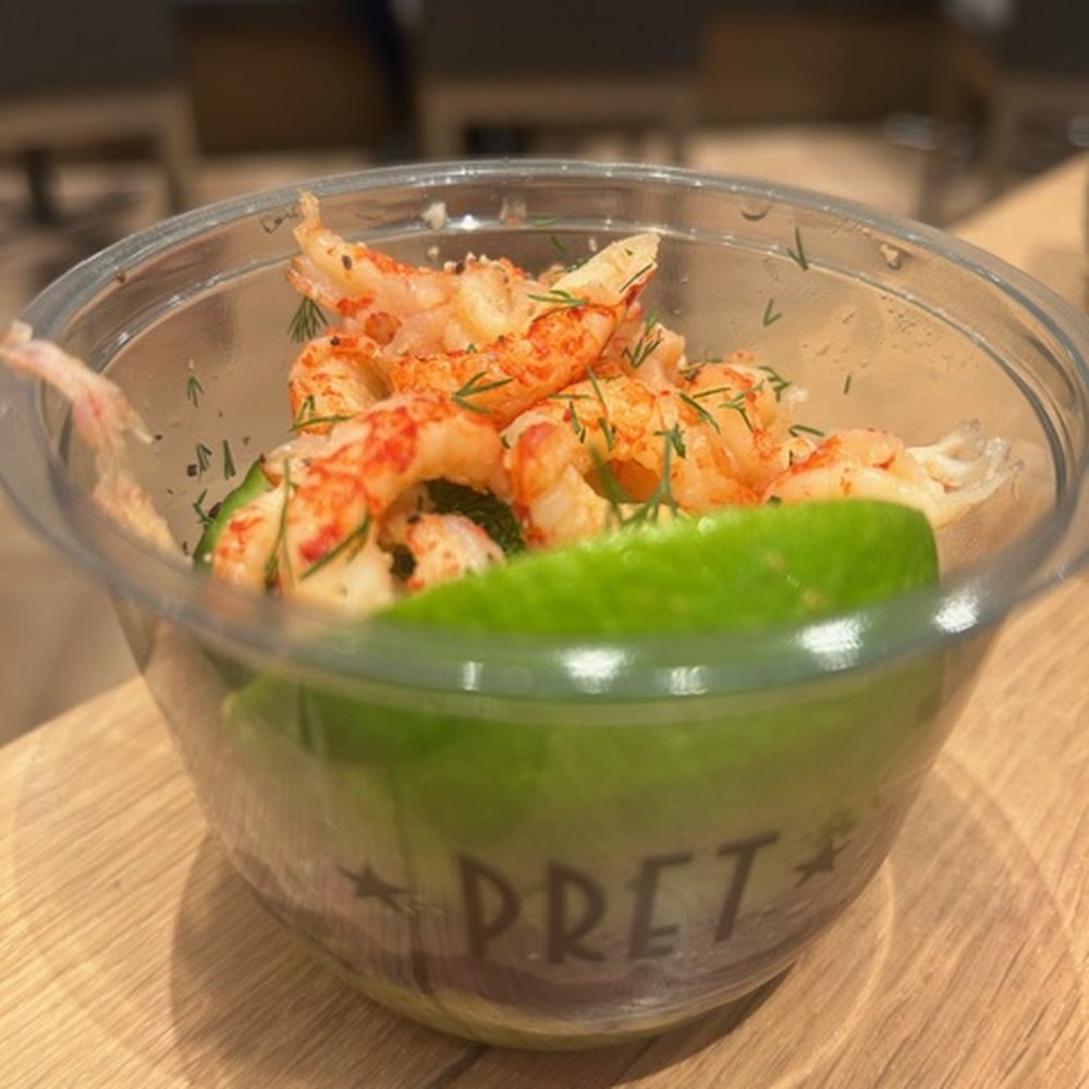 Prêt à Manger - Tasty chilled shrimp and dill cup, made a great, healthy and light snack. - Fast Food Near Me - Paris, 75 Prêt à Manger - Tasty chilled shrimp and dill cup, made a great, healthy and light snack. - Fast Food Near Me - Paris, 75