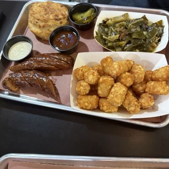 Mama Jo's Biscuits & BBQ - Sausage links, tater toots , collard greens - Barbeque Near Me - Denver, Colorado Mama Jo's Biscuits & BBQ - Sausage links, tater toots , collard greens - Barbeque Near Me - Denver, Colorado