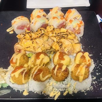 Origami Sushi - Top - Out of Control Roll Middle - Scorch Scorched Earth Roll Bottom- Volcano Roll - Sushi Bars Near Me - Tampa, Florida Origami Sushi - Top - Out of Control Roll Middle - Scorch Scorched Earth Roll Bottom- Volcano Roll - Sushi Bars Near Me - Tampa, Florida