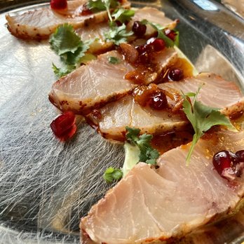 Laser Wolf - Yellowtail Crudo w/Pomegranate - Middle Eastern Near Me - Philadelphia, Pennsylvania Laser Wolf - Yellowtail Crudo w/Pomegranate - Middle Eastern Near Me - Philadelphia, Pennsylvania