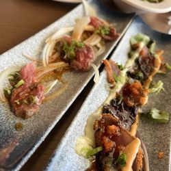 Beef tatami and pepper tuna tataki