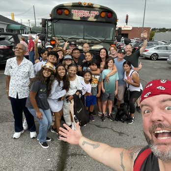 The Redneck Comedy Bus Tour - Buckshot taking a picture with our group. - Bus Tours Near Me