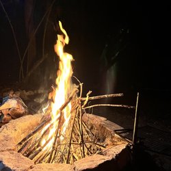 Greeter Falls Campground - Our campfire at the campsite