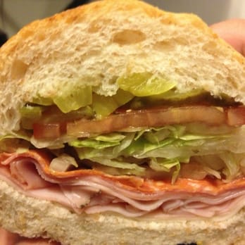 Jersey Mike's Subs - Cross cut of the Original Italian made Mike's Way with added banana peppers. - Sandwiches Near Me - Tustin, California Jersey Mike's Subs - Cross cut of the Original Italian made Mike's Way with added banana peppers. - Sandwiches Near Me - Tustin, California