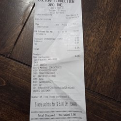 Culture Connection 360 - Transaction receipt.
