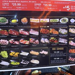 Menu of BBQ