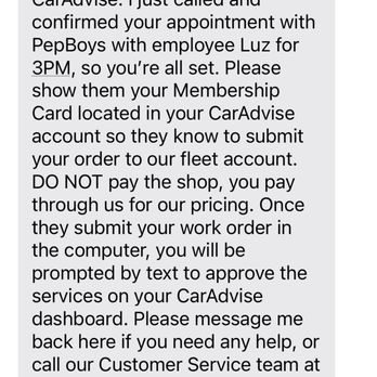 Pep Boys - Appointment for tire installation that was canceled at the last minute because of managers inability to respond to customers questions. - Tires Near Me - Seattle, Washington