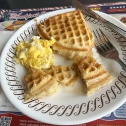 Waffle House - Waffle and scrambled eggs
