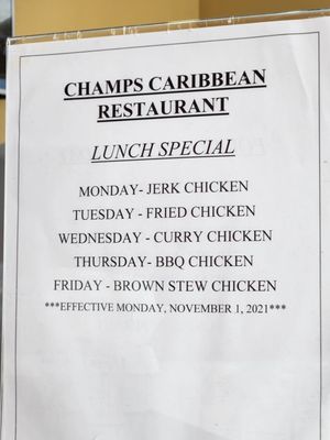 Menu photo 1 Champs Caribbean Restaurant Oshawa, ON