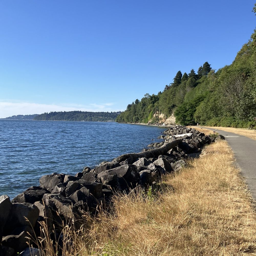 Walking trail along the water Walking trail along the water